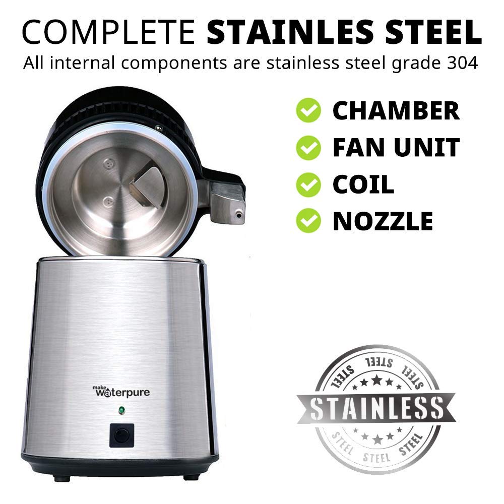* Water distiller + 4 litre glass jug * Fastest device * + 12 filters! - QUORE