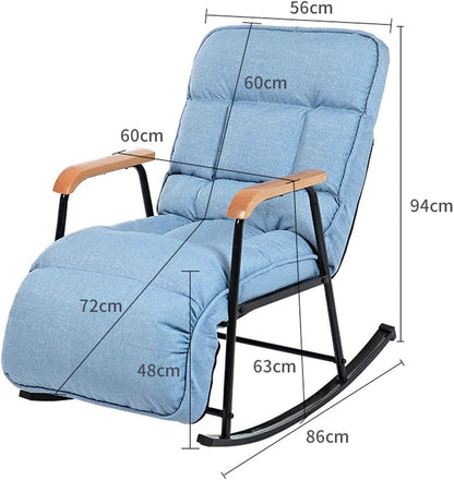 Relaxfauteuil – Fauteuil – Relaxstoel – Schommelstoel – Leunstoel – Ergonomisch Ontwerp – Ademend Katoen-Linnen Bekleding