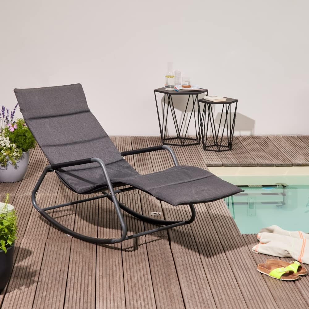 Siena Garden Relax ligstoel in zwart