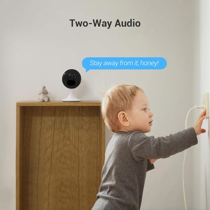 Beveiligingscamera Binnen - WiFi-bewakingscamera - Set van 2 - Draadloos Babycamera - met APP - 1080P wifi-camera  - voor Thuis - 12m Nachtzicht - Bewegingsdetectie - Alarm - Tweewegaudio - 130° Kijkhoek - Wit