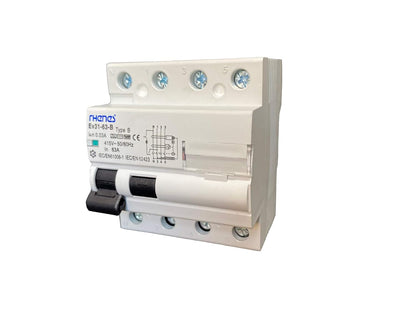 EV Expert 3Y-16HW-167R Aardlekschakelaar, bescherming tegen elektrische schokken, IP20, 25-63A, gelijkstroom, kortetermijnvertraging, wit