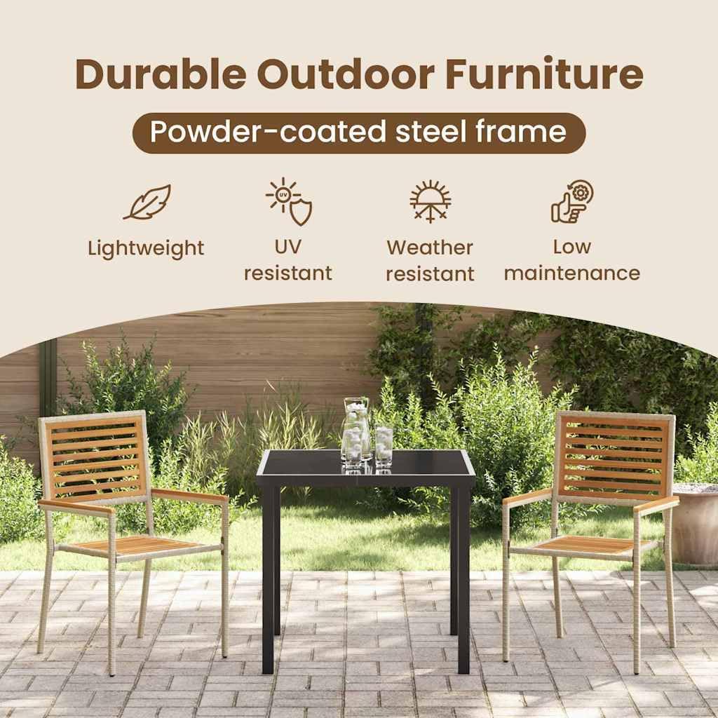 Tuinstoelen – Buitenstoelen – Balkonstoelen – Terrasstoelen – Stapelbare stoelen – Poly rattan – Inclusief zachte kussens