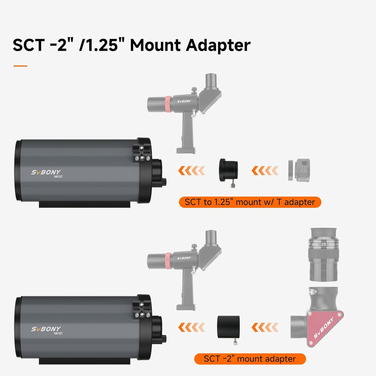 Svbony MK127 Adult Telescope, 127mm Aperture f/11.8 Telescope for Astronomy, Maksutov Cassegrain OTA, Dual-Speed Focus Catadioptric OTA for Visual Astronomy and Planetary - QUORE