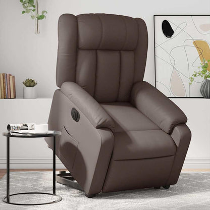 Relaxstoel – Elektrische Fauteuil – TV-Stoel – Ligstoel – Opstahulp – Kunstleer – Bruin – Elektrisch Verstelbaar – Kantelsysteem