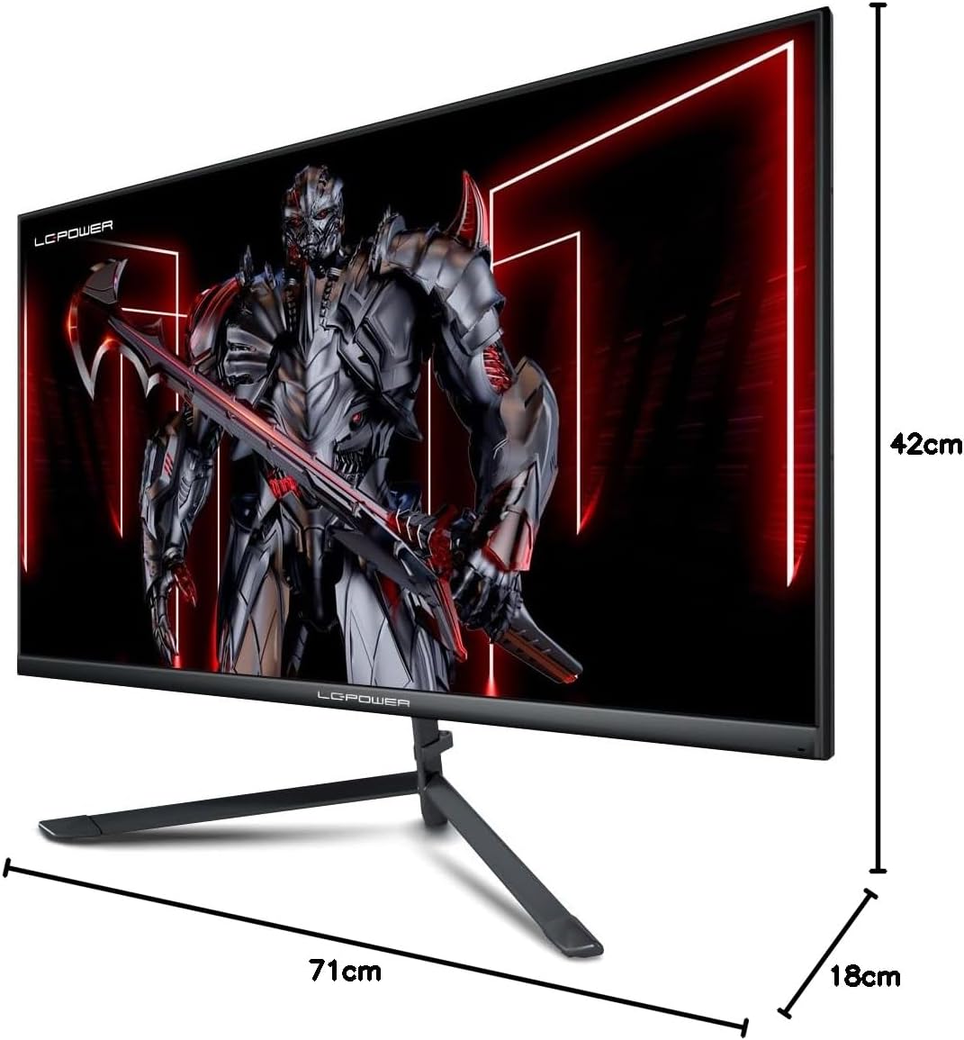 LC-POWER 27 inch PC Gaming Monitor, IPS, 1920 x 1080, 144 Hz, 1ms, 16: 9, Adaptive Sync, FPS/RTS, LC-M27-FHD-144