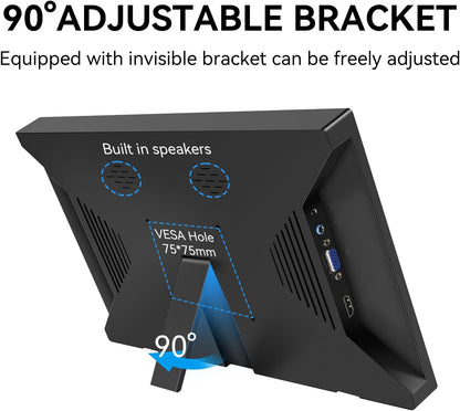 Kenowa Touch Screen Portable Monitor, 13.3 Inches, FHD 1080P External Monitor, HDMI, VGA, Portable Touchscreen, Built-in, Anti-Peep Display/Speaker/Stand for PC, Ras Pi, Laptop, PS4 - QUORE