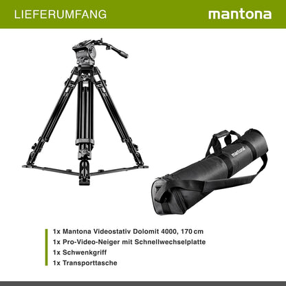 Videostatief voor DSLR en videocamera – Camerastatief – DSLR Statief – Filmstatief – Statief voor video – Vloeistofgedempte videokop – Max. Hoogte 170 Cm Met Bodemspreader