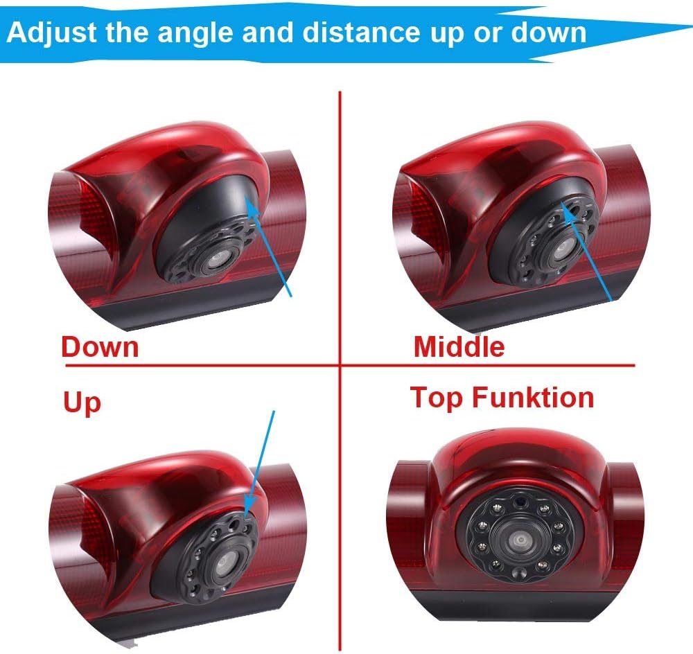 HD Auto Caravan Transporter parkeerhulp remlicht achteruitrijcamera hoek instelbaar, vervanging voor Opel/Vauxhall Movano/Renault Master/Nissan NV400 (achteruitrijcamera + 4,3 inch