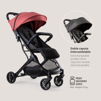 MINIMUM PLUS SPACE kinderwagen tot 22 kilogram - rode verwisselbare kap