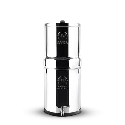 Zwaartekracht Waterfiltersysteem – Waterfilter – Drinkwaterfilter – Waterzuiveraar – Tafelmodel Waterfilter – 6 Liter – 304 Roestvrij Staal – Inclusief 2 Actieve Koolstoffilters