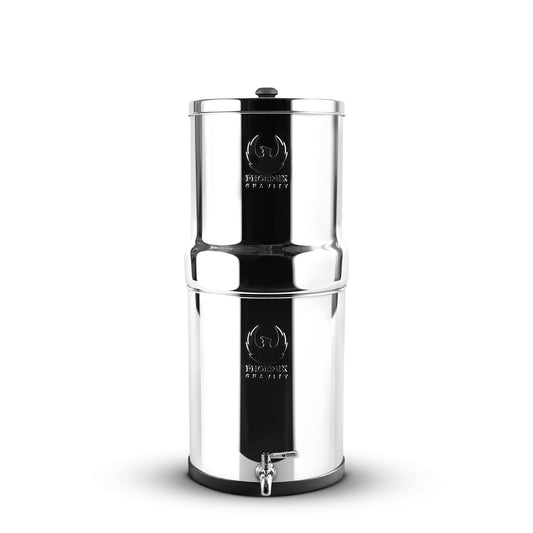 Zwaartekracht Waterfiltersysteem – Waterfilter – Drinkwaterfilter – Waterzuiveraar – Tafelmodel Waterfilter – 6 Liter – 304 Roestvrij Staal – Inclusief 2 Actieve Koolstoffilters