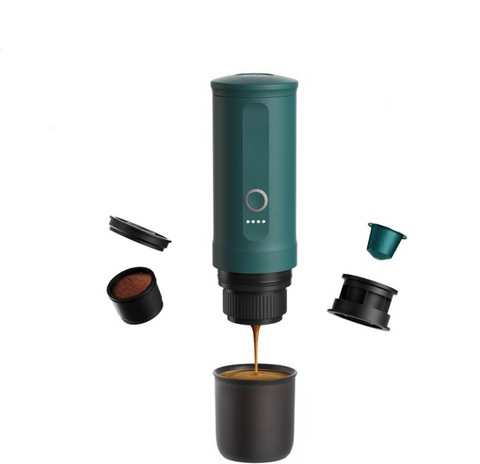 Mini Automatic Espressomachine - Koffiemachine - Draagbare Handmatige Espresso Machine - met 3-4 min. Zelfopwarming - 20 bar - 80ml - voor Kantoor - Fietsen - Hiking - ‎7 x 7 x 23 cm - Wintertaling