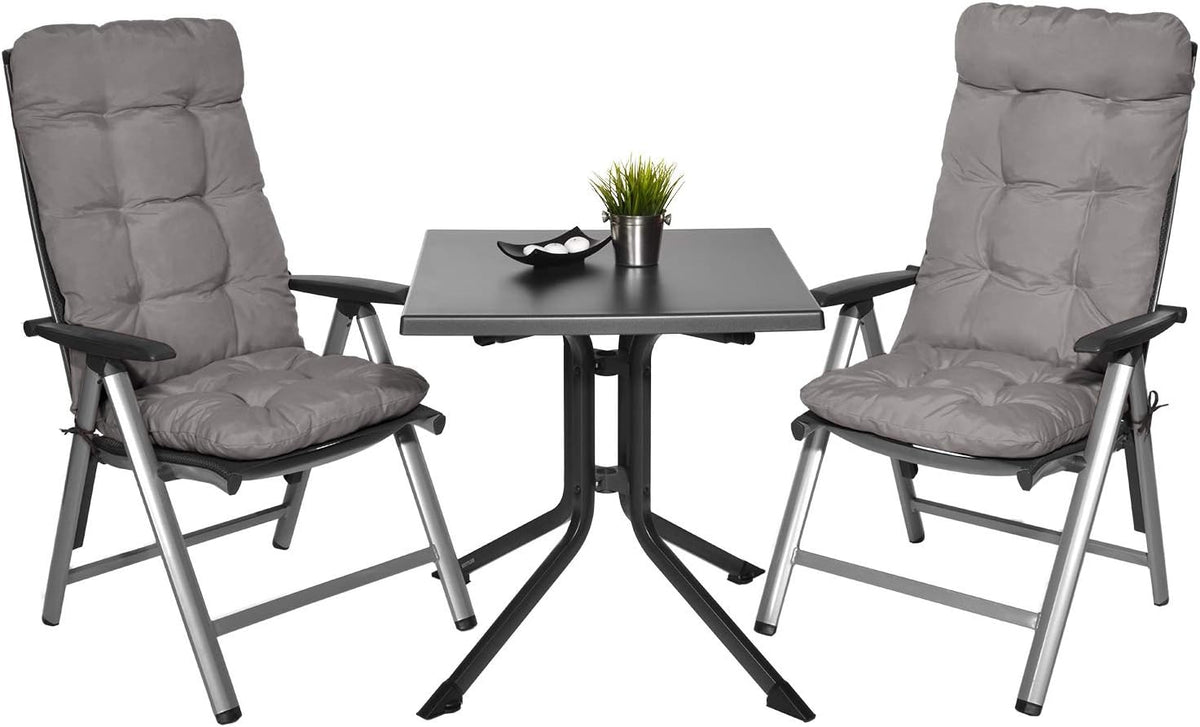 Beautissu Tuinkussen Set van 4 120x50x8cm Flair HL Zitkussen Hoge Rug Kussen Tuin Meubelen Kussen voor Tuinstoelen Rugkussen Lichtgrijs