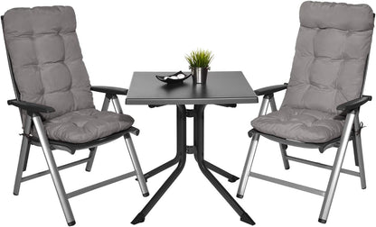 Beautissu Tuinkussen Set van 4 120x50x8cm Flair HL Zitkussen Hoge Rug Kussen Tuin Meubelen Kussen voor Tuinstoelen Rugkussen Lichtgrijs