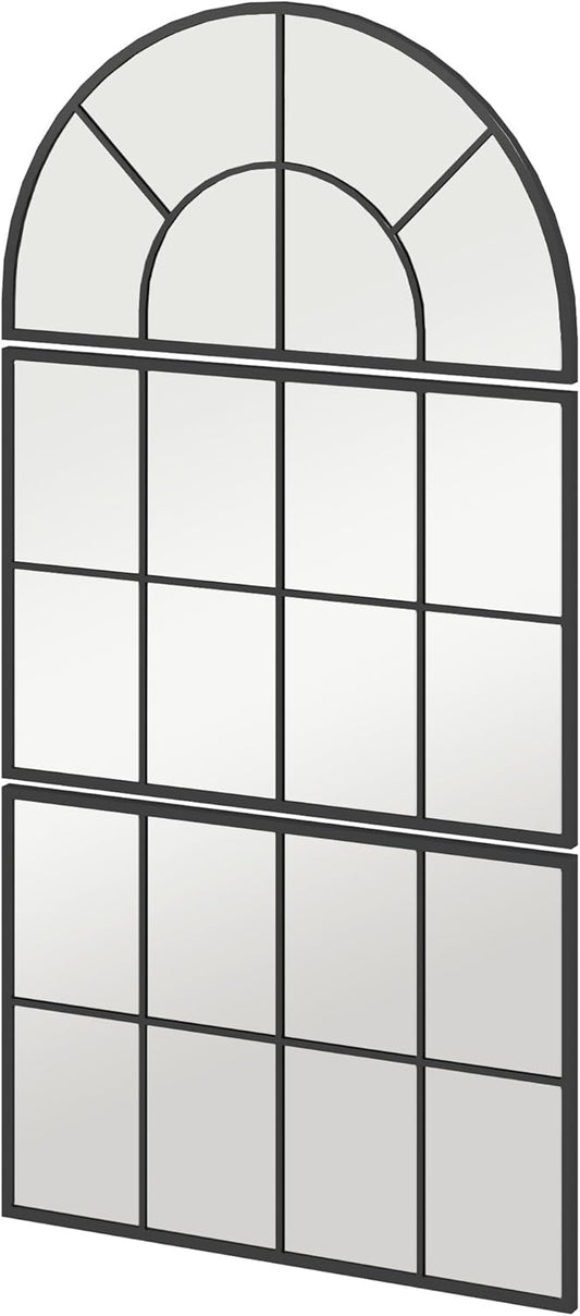 Homcom Wall Mirror, 53 x 76 cm, Metal Frame, Decorative Hanging Mirror, Bathroom Mirror for Bedroom, Bathroom, Living Room, Corridor, Black - QUORE