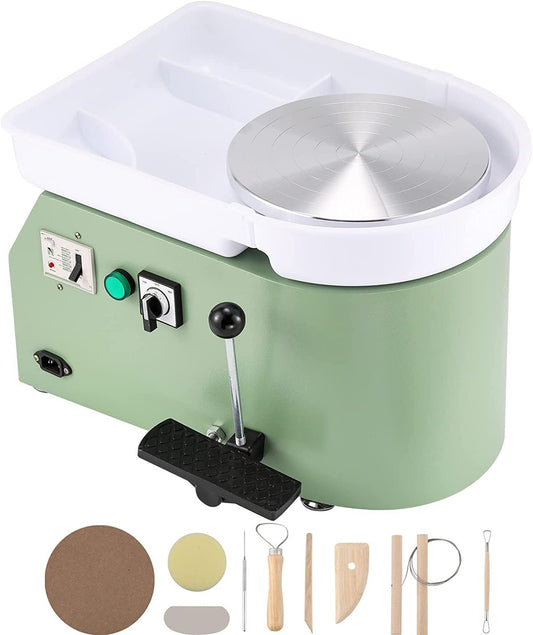 Elektrische Pottenbakkersschijf – Keramiek Draaischijf – Pottenbakmachine – Klei Draaieraam – Hobbyschijf – Aluminium Draaiplateau 25 cm – Traploze Snelheidsregelaar Met Voetpedaal