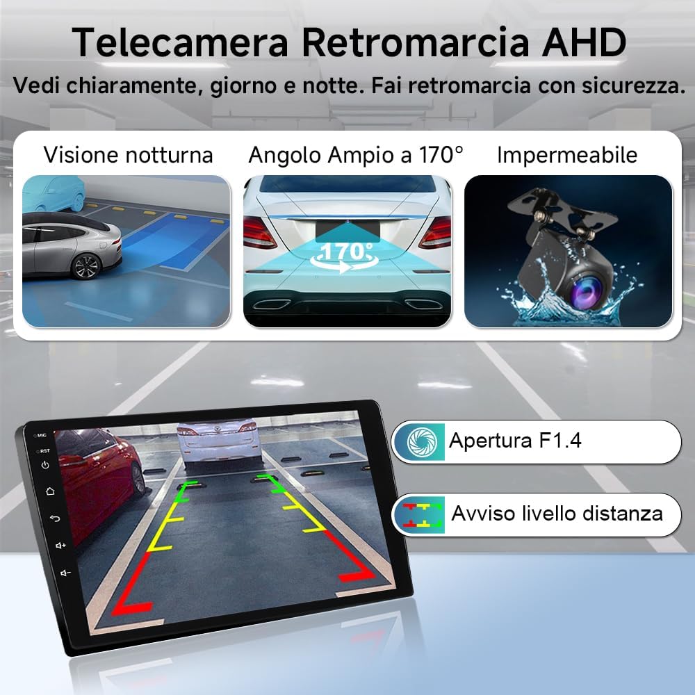 Autoradio Android 15 – Multimedia Systeem – Inbouwradio – Navigatiesysteem – Infotainment – 13,1 Inch 2K QLED Display – Octa-Core 4GB RAM 64GB Opslag