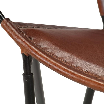 Fauteuil bruin echt leer, loungestoel, televisiestoel, relaxstoel, bureaustoel, stoel voor slaapkamer, woonkamer, werkkamer, kantoor