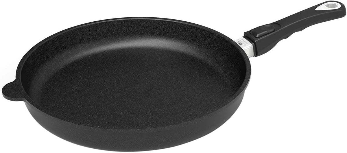 AMT Gastroguss Lotan® AMZN-I-432-Z20B Frying Pan, 32 cm Diameter, Swivel Pan, 4 cm High, Removable Handle, Induction Non-Stick Coating, Cast Iron Pan (Cast Aluminum), - QUORE
