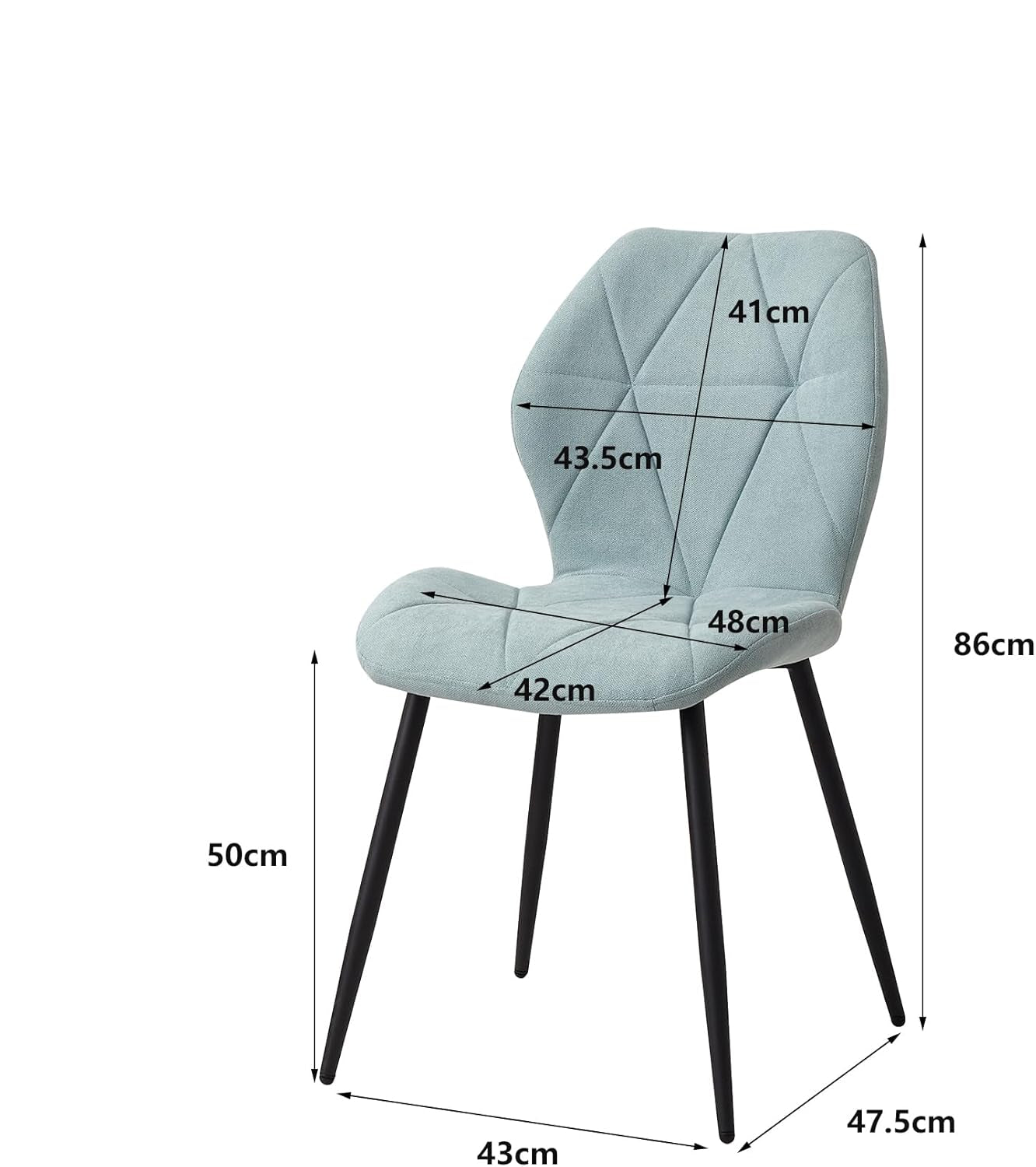 Eetkamerstoelset van 4 - Stoelen - Keukenstoel - Scandinavisch minimalistisch - Mint