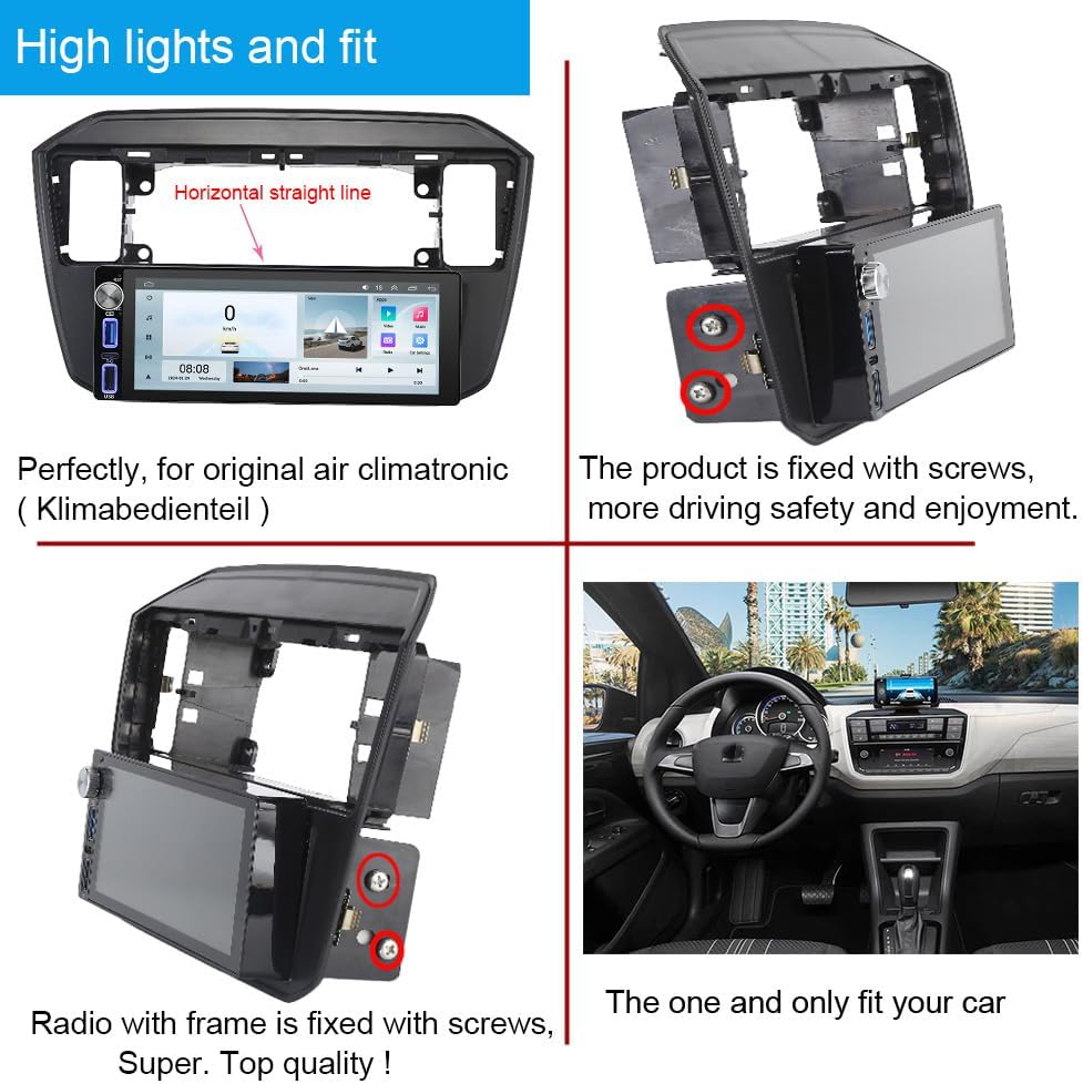 7" Android Auto GPS Radio Navigator CarPlay Geschikt voor VW UP! e-up! e-Load Up 121 122 123 BL1 BL2 BL3/Skoda Citigo E-Citigo/Seat MII e-MII KE KF/Seat Ibiza DSP BT Pip DVR SWC DAB+ Auto Camera