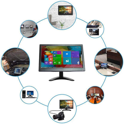 CCTV-monitor, 12 inch, lcd IPS, 1920 * 1080, audio video, display met USB/VGA/AV/BNC/HDMI-scherm, draaibaar, voor Raspberry Pi House bewakingscamera, pc, DVR, IP-camera