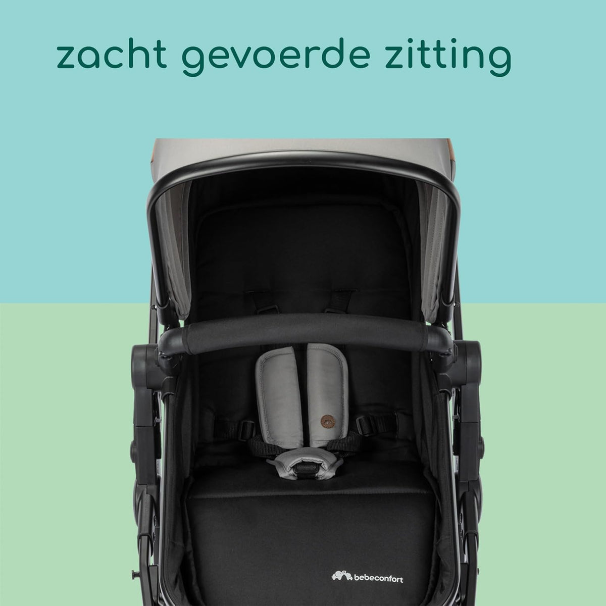 Bebeconfort Haze Trio Lux, 3 in 1 Kinderwagen Set Met Autostoeltje (i-Size), 0-4 jaar (max. 22 kg), 2-in-1-Zitting, Vlakke Ligstand, Compact Inklapbaar, Lichtgewicht Combi Wandelwagen, Tinted Grey