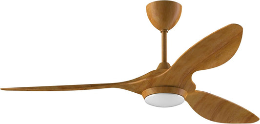 reiga 132cm Moderne Plafondventilator met LED-verlichting en Afstandsbediening, Slimme App, Stille Omkeerbare DC-motor, Timer, Ahornkleur