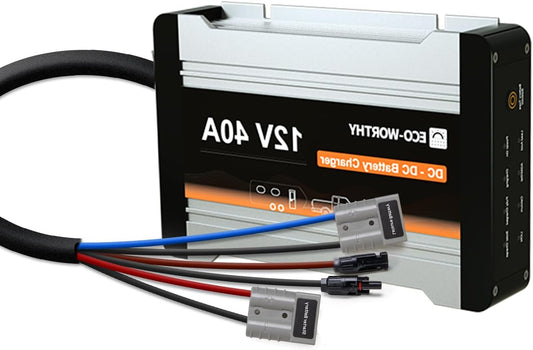 12V 40A DC-DC Batterijlader – Acculader – Batterij Booster – Camper Lader – Caravan Oplader – MPPT Zonnepaneel Technologie – IP65 Waterdicht