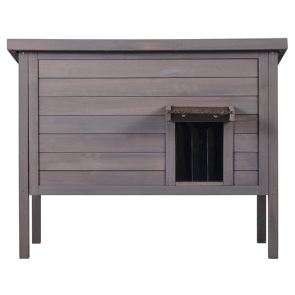 VEVOR Outdoor kattenhuis weerbestendig, wilde kattenschuilplaats voor meerdere katten, buiten houten kat konijnenhuis met rondom schuim geïsoleerd, open dak, PVC deurkleppen, 81 cm L x 65 cm B x 67 cm