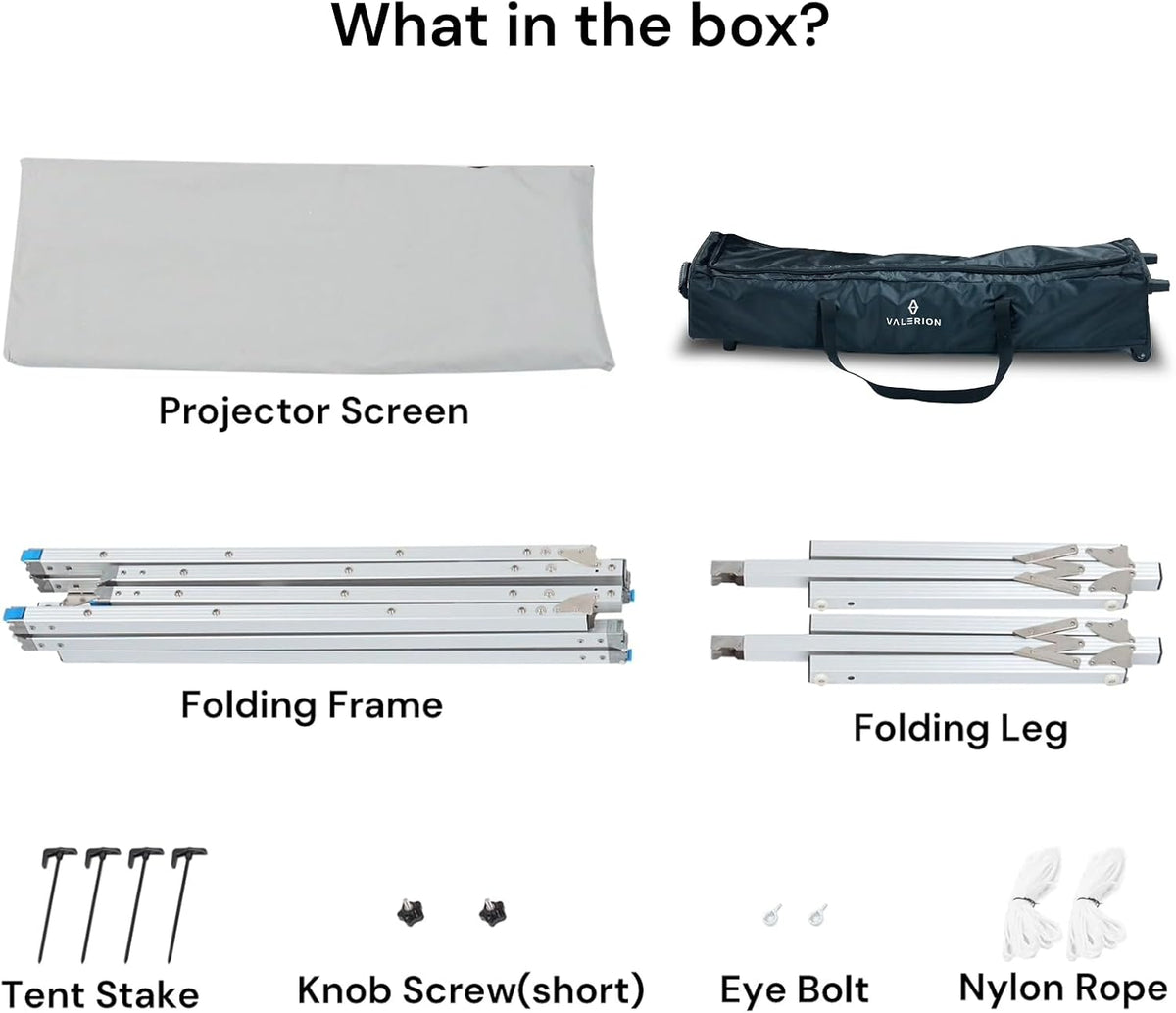 180" Outdoor Camping Draagbare Vouwende Matte White Screen