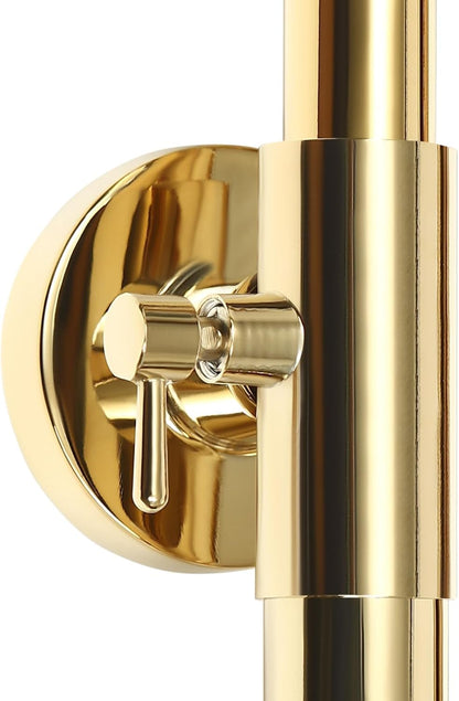 Douche Systeem – Regendouche – Handdouche – Douche Set – Badkamer Douche – Geborsteld Goud – Verstelbare Hoogte 70-110 cm – Thermostatische Temperatuurregeling 0-80°C