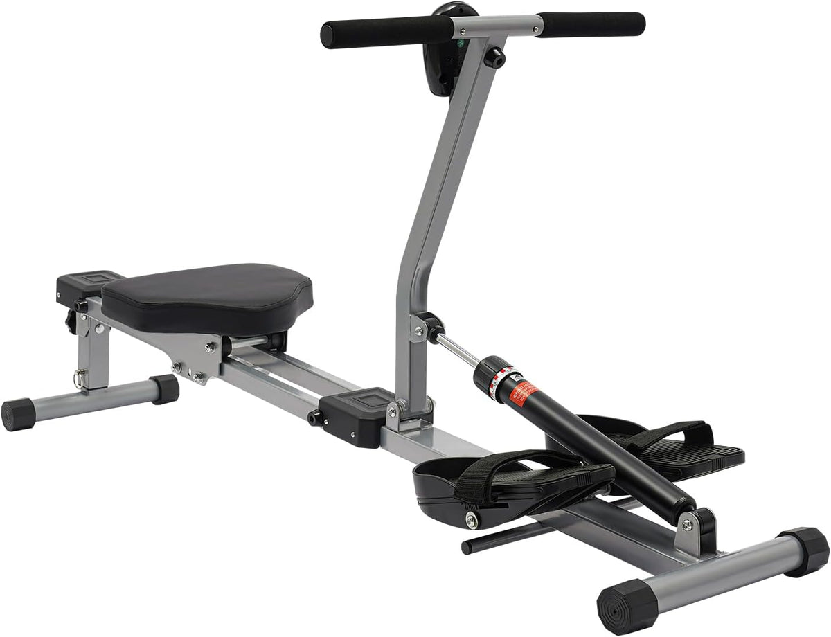 Home Rowing Machine, Foldable Multifunctional Sports Equipment for Cardio and Strength Training, with 12 Resistance Levels and LCD Monitor, Maximum Load 120 kg - QUORE