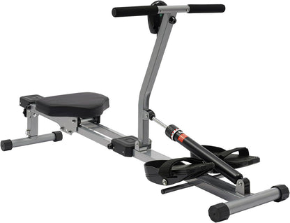 Home Rowing Machine, Foldable Multifunctional Sports Equipment for Cardio and Strength Training, with 12 Resistance Levels and LCD Monitor, Maximum Load 120 kg - QUORE