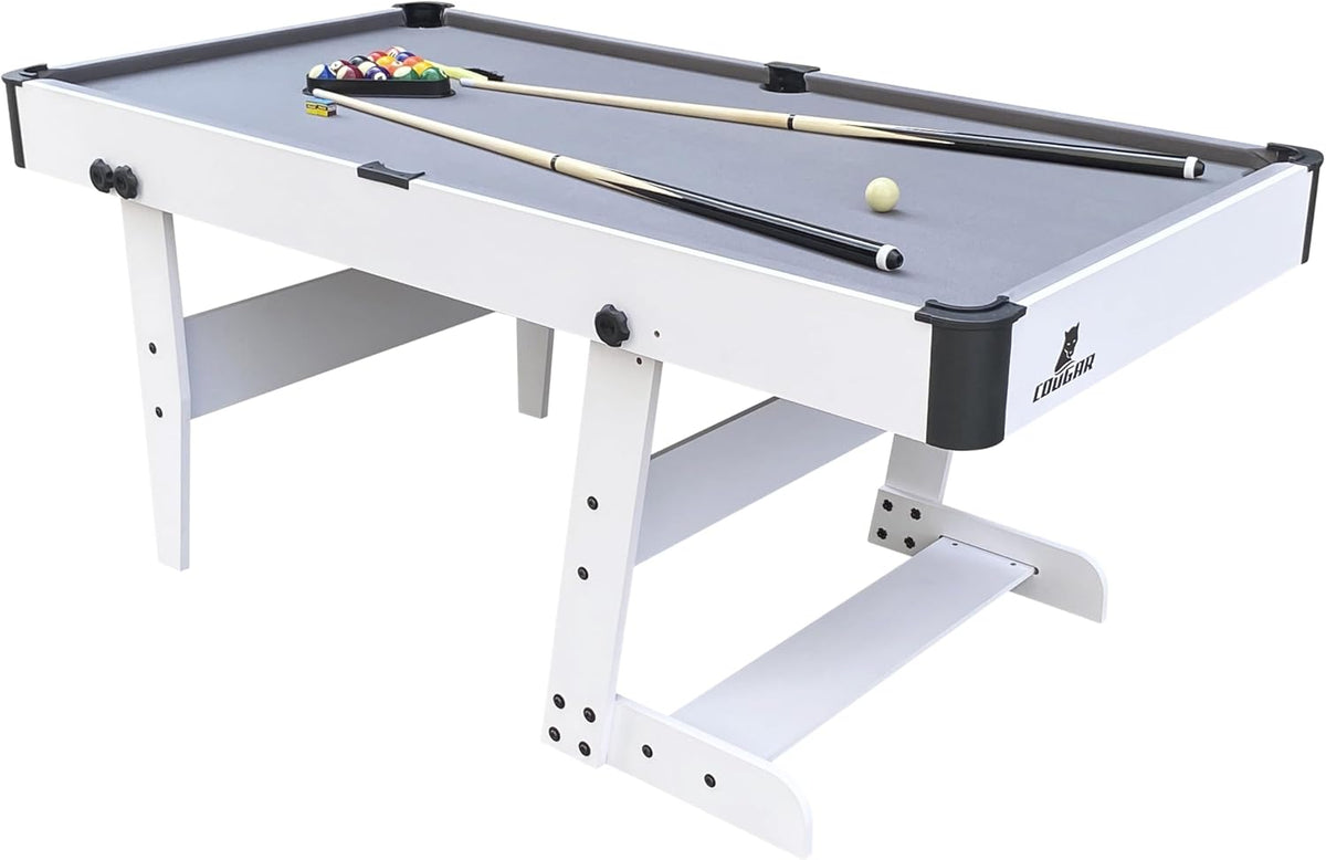 Cougar Hustle Pool Table L Foldable in Various Colours - 5ft | Folding Billiard Table incl. Accessories - QUORE