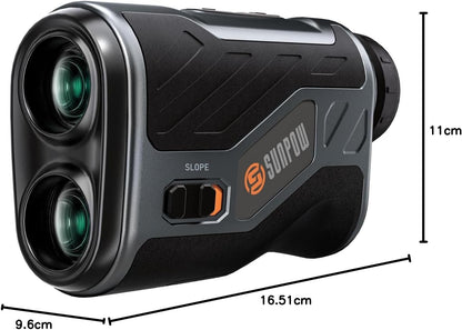SUNPOW Golf Afstandsmeter met Helling, 1200 Yards, 7X Hoge Precisie Afstandsmeter Loep voor Golf & Jacht, Vlaggenstok Vergrendeling Trilling, Oplaadbare Afstandsmeter met Magnetische Strip