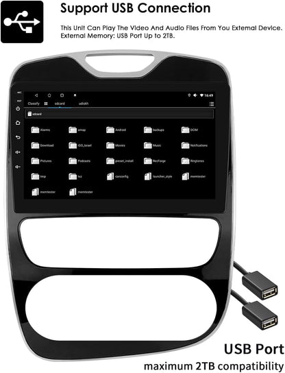 Ossuret Autoradio voor Renault Clio 4 (2012-2019), 9 Inch Android 14Touchscreen 2+32GB GPS Navigatie met Carplay Android Auto WiFi Bluetooth Stuurwielbediening DSP TPMS DAB+ OBD2