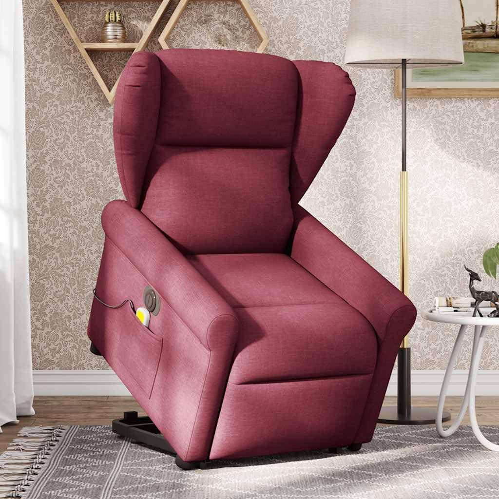 Elektrische Relaxfauteuil – Elektrische Relaxstoel – Opsta Fauteuil – Massage Fauteuil – TV Stoel – Elektrische Kantelfunctie – Vibratiemassage – Wijnrood Stof