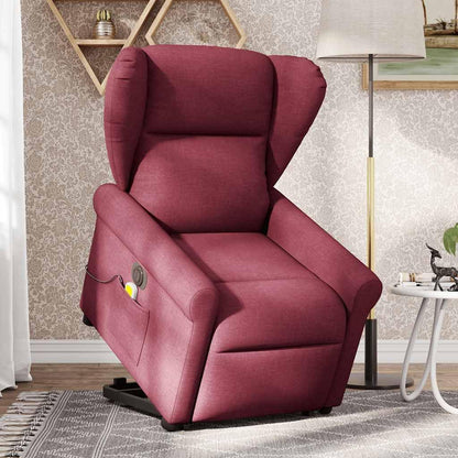 Elektrische Relaxfauteuil – Elektrische Relaxstoel – Opsta Fauteuil – Massage Fauteuil – TV Stoel – Elektrische Kantelfunctie – Vibratiemassage – Wijnrood Stof