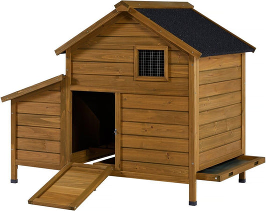 Chicken coop wood with nesting box "Cocotte" - Brown - maroon - QUORE