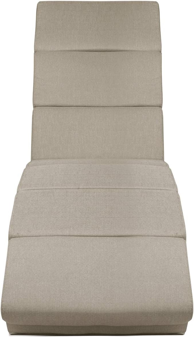 CASARIA London Relaxation Lounger XXL 186x89x55cm | Ergonomic Fabric Padded | 180kg Load Capacity | Living Room Office Furniture Indoor Chaise Longue Chair Seat | Beige Fabric - QUORE