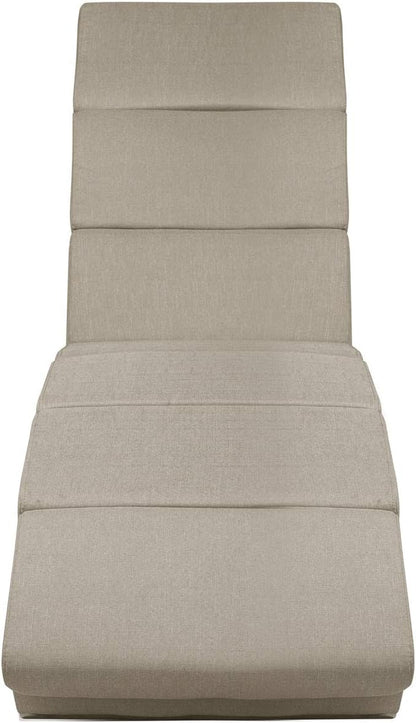 CASARIA London Relaxation Lounger XXL 186x89x55cm | Ergonomic Fabric Padded | 180kg Load Capacity | Living Room Office Furniture Indoor Chaise Longue Chair Seat | Beige Fabric - QUORE