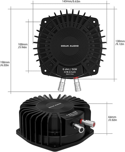 Douk Audio BS-1 Bass Shaker: 50W High Power Buttkicker - Tactiele transducer - Subwoofer dieptepunten voor thuisbioscoop, auto audio en gaming stoel vibratie onderdompeling (1 paar)