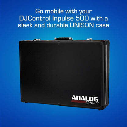 UNISON Koffer voor Hercules DJ Control Inpulse 500, beschermende koffer (Hoogwaardige transportkoffer, met op maat gestanst schuim, metalen sluitingen, ergonomische rubberen handgreep)