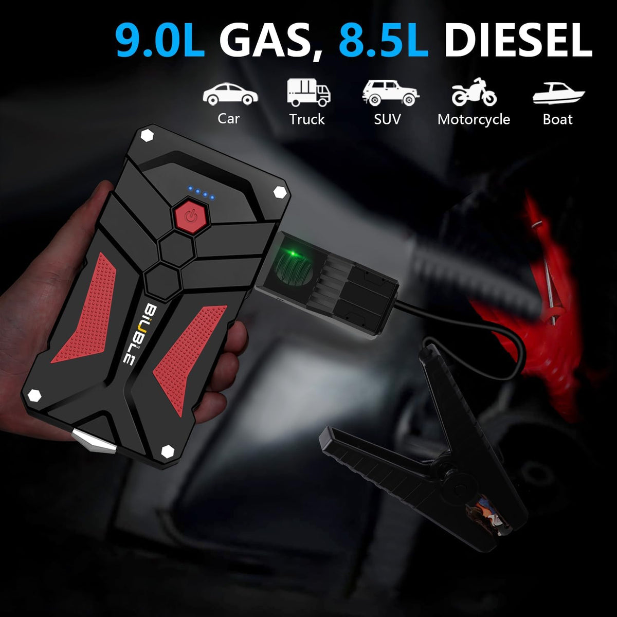 Auto Jumpstarter 12V 2000A – Accubooster – Starthulp – Startbooster – Booster Pack – USB Quick Charge 3.0 – LED-Zaklamp
