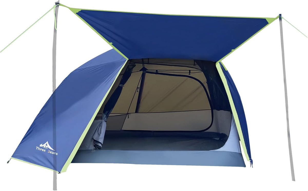 ThreeBears 2-persoonstent, waterdicht en winddicht, lichte trekkingtent met aluminium stangen en waterdicht polyester, ideaal voor kamperen, wandelen, bergbeklimmen en reizen, snelle opbouw