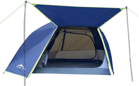 ThreeBears 2-persoonstent, waterdicht en winddicht, lichte trekkingtent met aluminium stangen en waterdicht polyester, ideaal voor kamperen, wandelen, bergbeklimmen en reizen, snelle opbouw
