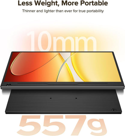 UPERFECT Portable Monitor Touch Screen, 14 Inch 1080P FHD Portable Monitor with USB-C Mini HDMI for Laptop/PC/Phone/Business/Work/Gaming, VESA-Mountable - QUORE