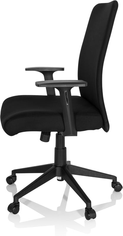 hjh OFFICE 724581 Home-Office bureaustoel COSIO I stof zwarte draaistoel gevoerd, rugleuning ergonomisch, kantelfunctie, donkerblauw, één maat