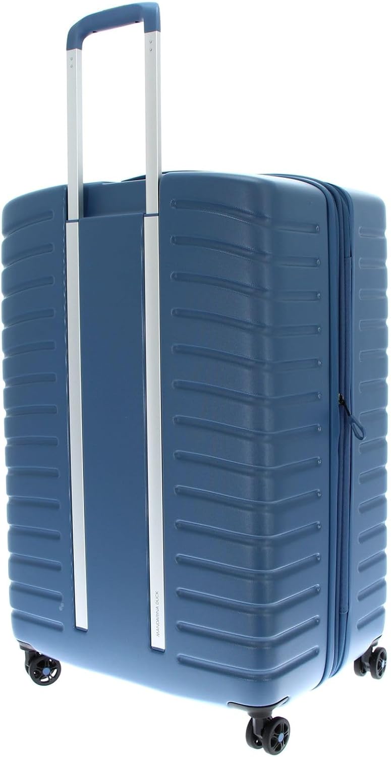 Mandarina Duck Flyduck Trolley Large EXP, China blue, 75 cm x 33 cm x 39 cm, nuova linea superleggera in policarbonato